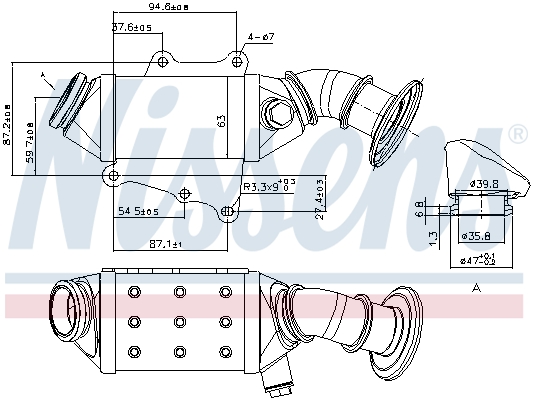 NISSENS Kühler, Abgasrückführung 989403 für Fiat