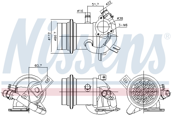 NISSENS Kühler, Abgasrückführung 989424 für VW