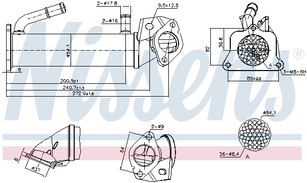 NISSENS Kühler, Abgasrückführung 989322 für Ford