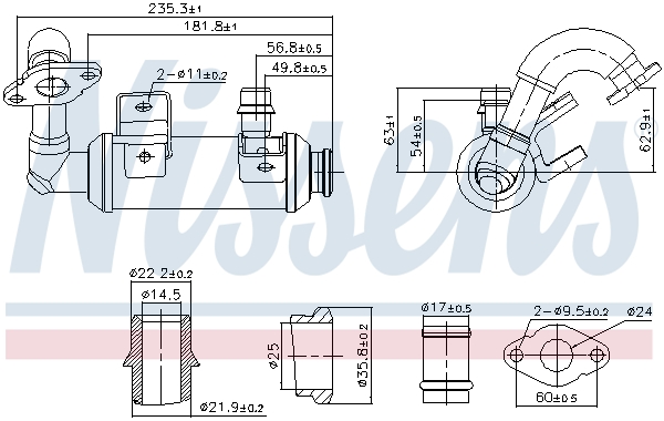 NISSENS Kühler, Abgasrückführung 989407 für Ford