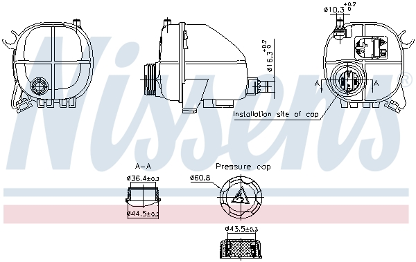 NISSENS Ausgleichsbehälter, Kühlmittel 996357 für BMW (BRILLIANCE)