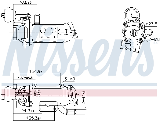 NISSENS Kühler, Abgasrückführung 989289 für Opel Vaughall NISSAN RENAULT