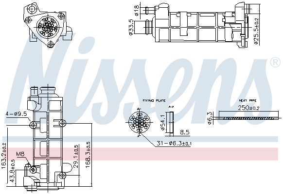 NISSENS Kühler, Abgasrückführung 989458 für Iveco Citroën