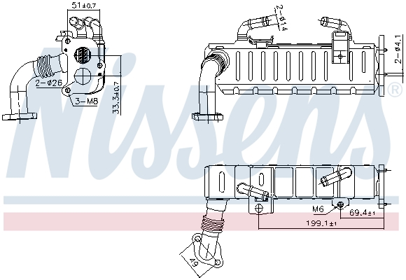 NISSENS Kühler, Abgasrückführung 989475 für TOYOTA