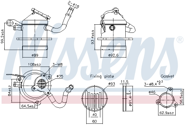 NISSENS Kühler, Abgasrückführung 989480 für Mercedes NISSAN DACIA