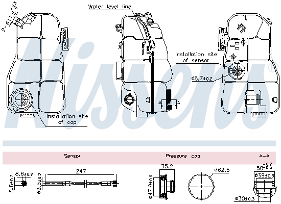 NISSENS Ausgleichsbehälter, Kühlmittel 996216 für Volvo