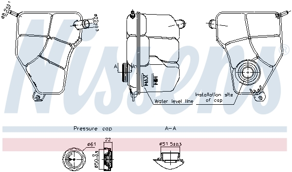 NISSENS Ausgleichsbehälter, Kühlmittel 996217 für Ford