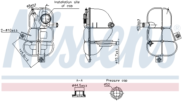 NISSENS Ausgleichsbehälter, Kühlmittel 996253 für Fiat