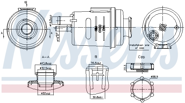 NISSENS Ausgleichsbehälter, Kühlmittel 996314 für Ford LAND ROVER
