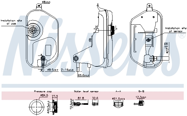 NISSENS Ausgleichsbehälter, Kühlmittel 996327 für JAGUAR