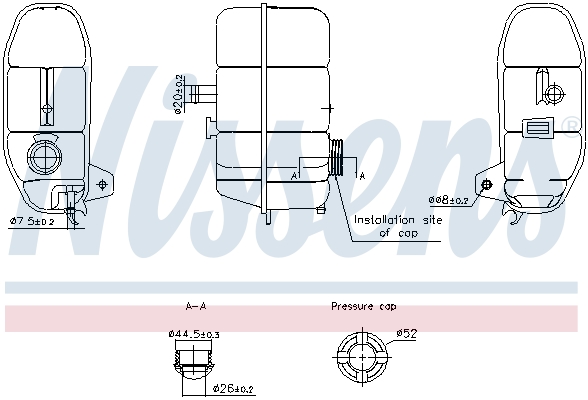 NISSENS Ausgleichsbehälter, Kühlmittel 996332 für Fiat