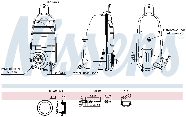 NISSENS Ausgleichsbehälter, Kühlmittel 996220 für JAGUAR