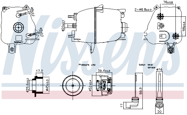NISSENS Ausgleichsbehälter, Kühlmittel 996223 für Fiat Citroën