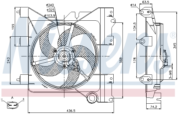 NISSENS Lüfter, Motorkühlung 85316 für Peugeot