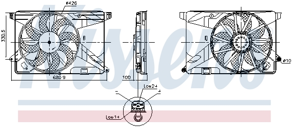 NISSENS Lüfter, Motorkühlung 850124 für Opel CHEVROLET