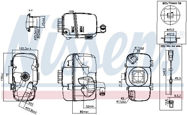 NISSENS Ausgleichsbehälter, Kühlmittel 996181 für Volvo