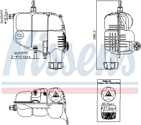 NISSENS Ausgleichsbehälter, Kühlmittel 996185 für BMW (BRILLIANCE)