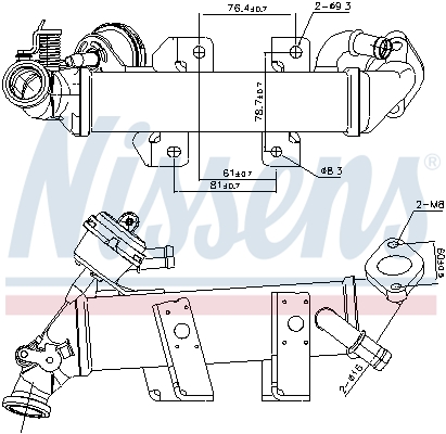 NISSENS Kühler, Abgasrückführung 989389 für Opel Vaughall NISSAN RENAULT
