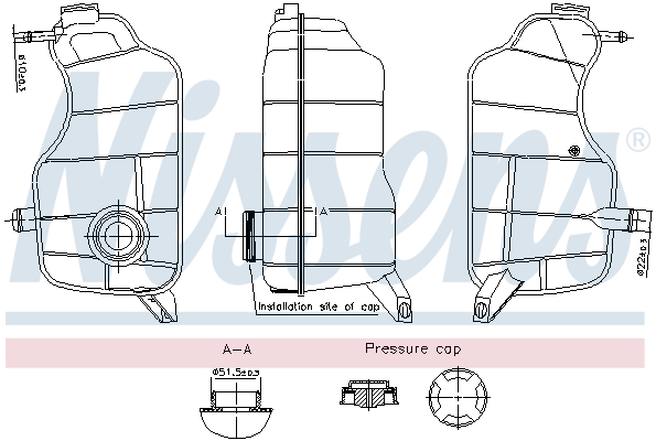 NISSENS Ausgleichsbehälter, Kühlmittel 996329 für Ford