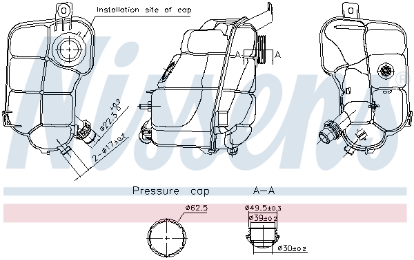 NISSENS Ausgleichsbehälter, Kühlmittel 996337 für Ford