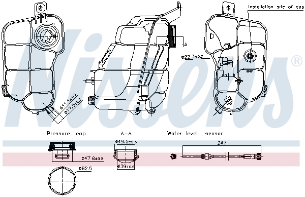 NISSENS Ausgleichsbehälter, Kühlmittel 996318 für Volvo