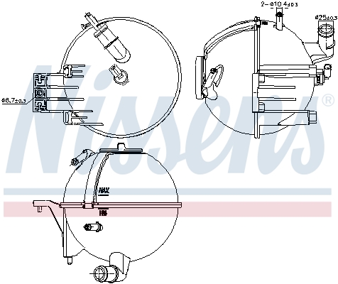 NISSENS Ausgleichsbehälter, Kühlmittel 996296 für DODGE Mercedes VW