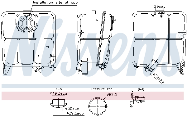 NISSENS Ausgleichsbehälter, Kühlmittel 996346 für Ford