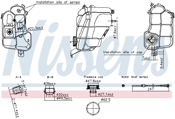 NISSENS Ausgleichsbehälter, Kühlmittel 996294 für Ford