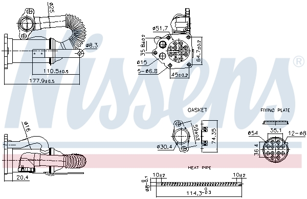 NISSENS Kühler, Abgasrückführung 989453 für NISSAN DACIA