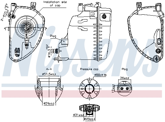 NISSENS Ausgleichsbehälter, Kühlmittel 996198 für BMW (BRILLIANCE)