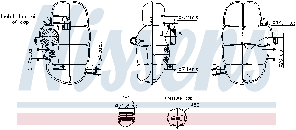 NISSENS Ausgleichsbehälter, Kühlmittel 996237 für Opel