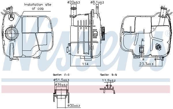NISSENS Ausgleichsbehälter, Kühlmittel 996224 für Opel