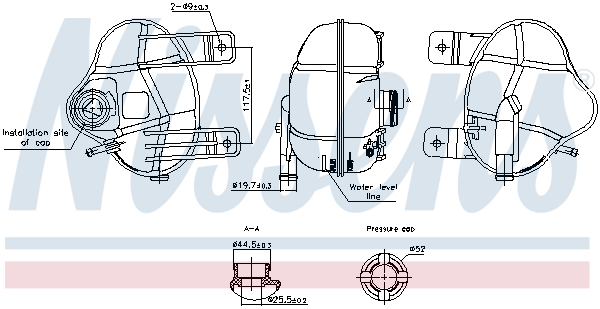 NISSENS Ausgleichsbehälter, Kühlmittel 996250 für Fiat