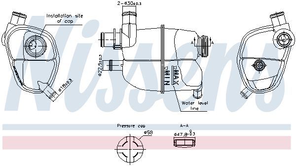 NISSENS Ausgleichsbehälter, Kühlmittel 996302 für Mercedes SMART