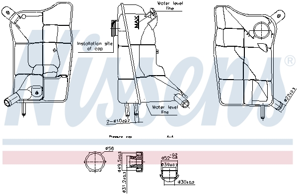 NISSENS Ausgleichsbehälter, Kühlmittel 996304 für Ford