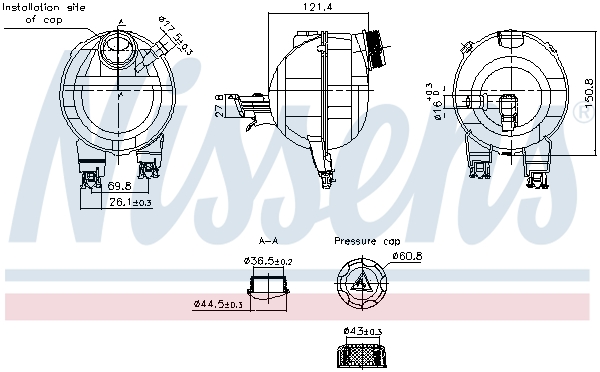 NISSENS Ausgleichsbehälter, Kühlmittel 996306 für Citroën Peugeot