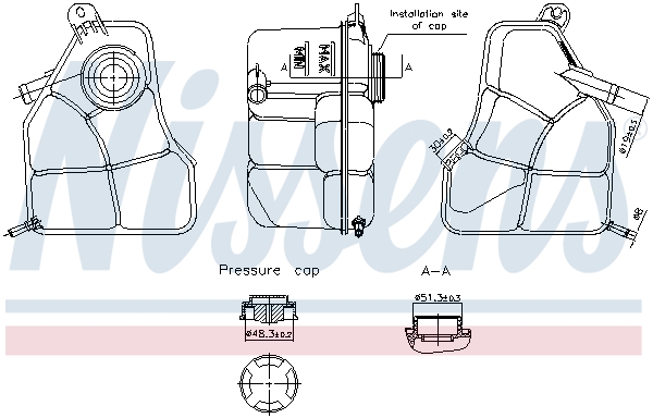 NISSENS Ausgleichsbehälter, Kühlmittel 996308 für Ford