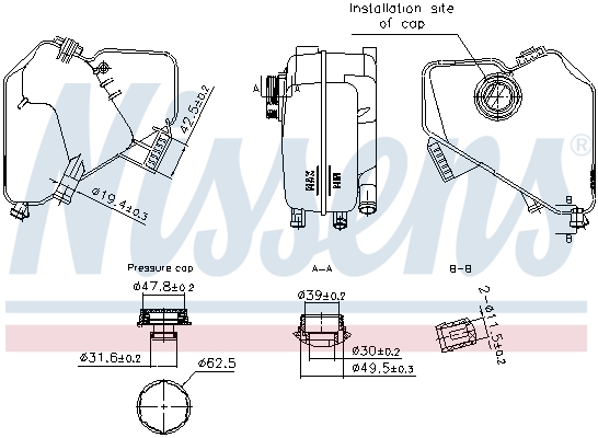NISSENS Ausgleichsbehälter, Kühlmittel 996322 für Ford