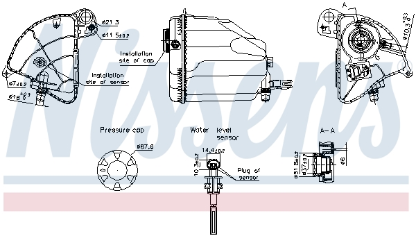 NISSENS Ausgleichsbehälter, Kühlmittel 996358 für BMW (BRILLIANCE)