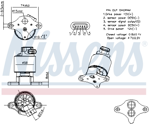 NISSENS AGR-Ventil 98360 für Opel Vaughall