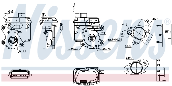 NISSENS AGR-Ventil 98596 für Opel Vaughall Mercedes NISSAN RENAULT