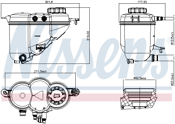 NISSENS Ausgleichsbehälter, Kühlmittel 996576 für Mercedes