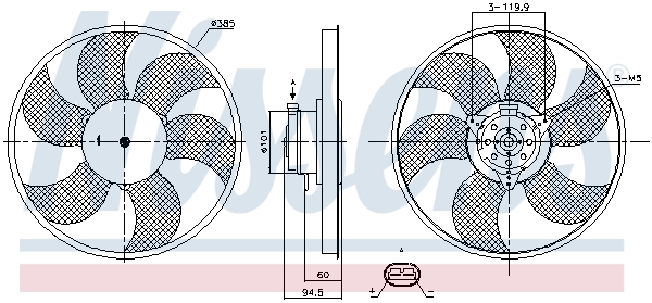 NISSENS Lüfter, Motorkühlung 85959 für NISSAN RENAULT