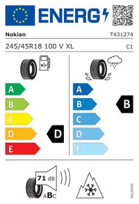 Nokian Tyres Winterreifen "245/45R18 100V - WR Snowproof P RunFlat", Art.-Nr. T431274