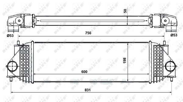 Ladeluftkühler Wärmetauscher-Prinzip 600 mm - 198 mm NRF für SUZUKI GRAND - Bild 8