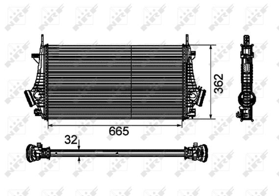 Ladeluftkühler 665 mm - 362 mm NRF passend für u.a. OPEL INSIGNIA - Bild 7