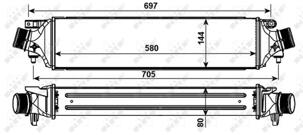 Ladeluftkühler 580 mm - 144 mm NRF für u.a. ALFA ROMEO GIULIETTA - Bild 8