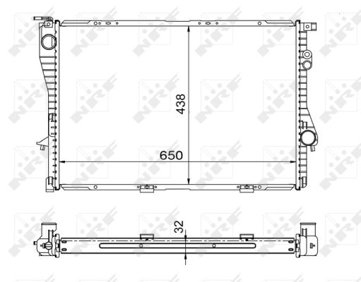 Kühler Motorkühlung Kühlrippen gelötet 650 - 438 mm Alu NRF für u.a. BMW 5er - Bild 9