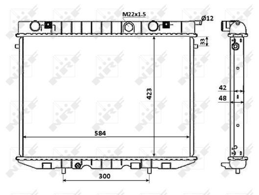 Kühler Motor Kühlrippen gelötet 423 - 584 mm Alu NRF für u.a. OPEL FRONTERA - Bild 5