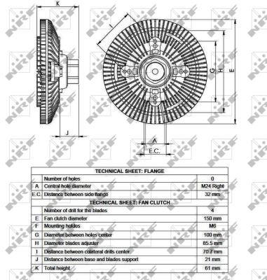 NRF Kupplung, Kühlerlüfter 49551 für NISSAN
